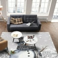 thumbnail image 2 of Merry Christmas Area Rug 5x7ft Grey Snowman and Whinter Snowflake Non-Slip Washable Square Rugs Soft Felt Indoor Floor Mat for Bedroom Kitchen Living Room Bathroom, 2 of 8