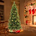 thumbnail image 2 of Costway 7FT Pre-Lit Artificial Christmas Tree 9 Lighting Modes with 400 LED Lights & Timer, 2 of 10