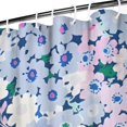 thumbnail image 3 of Blue and Pink Pioneer Flower Pattern Shower Curtain 36"x72" ,Bathroom Decorative Shower Curtains Set with 12 Hooks,Modern Waterproof Washable Shower Curtain, 3 of 6
