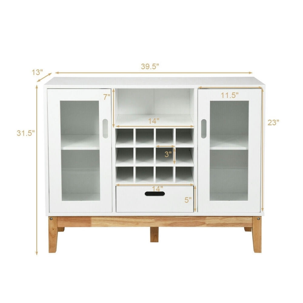 Finihen Kitchen Storage Cabinet, Buffet Sideboard, Wood Wine Storage Cabinet Sideboard Console Buffet Server, for Dining Room, Kitchen, Living Room, White Finihen Kitchen Storage Cabinet, Buffet Sideboard, Wood Wine Storage Cabinet Sideboard Console Buffet Server, for Dining Room, Kitchen, Living Room, White