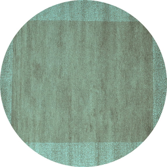 Ahgly Company Indoor Round Abstract Light Blue Contemporary Area Rugs, 4' Round