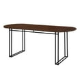 thumbnail image 6 of Manor Park Modern 72 in x 32 in x 30 in Oval Metal Dining Table, Walnut/Black, 6 of 9