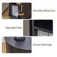 thumbnail image 3 of YOCWO Round End Table with Charging Station, Vertical Strip Side Tables with Sliding Door Storage for Living Room, Black, 3 of 6