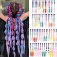 thumbnail image 1 of MY-LADY Hair Synthetic Ombre Braiding Hair High Temperature Synthetic Crochet Braids Colored Hair Weave Hair Extensions 18inch Purple-blue-yellow-orange, 1 of 8