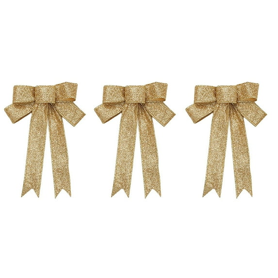 3 Pcs 9" Large Christmas Bow Decorations,Wreaths Bows,Christmas Tree Bow, Sequin Bow Ties, Xmas Decorative Bows Ornaments for Home Christmas Party