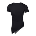 thumbnail image 3 of Camiseta holgada irregular rasgada para hombre Camiseta de manga corta con agujero ahuecado Eigraketly FS7772-04, 3 of 4