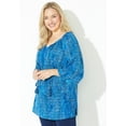 thumbnail image 3 of Catherines Women's Plus Size Sequin Trim Gauze Peasant Blouse, 3 of 6