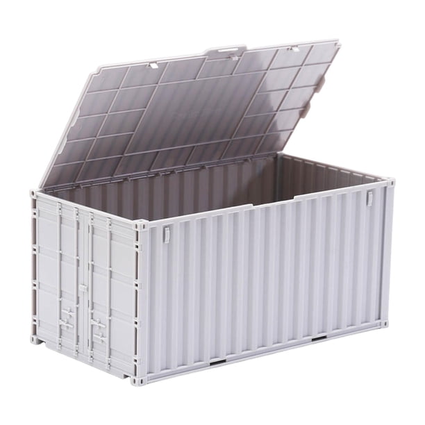 Organizador de escritorio con soporte para contenedores de carga en miniatura para fiestas, negocios y oficinas. Gris