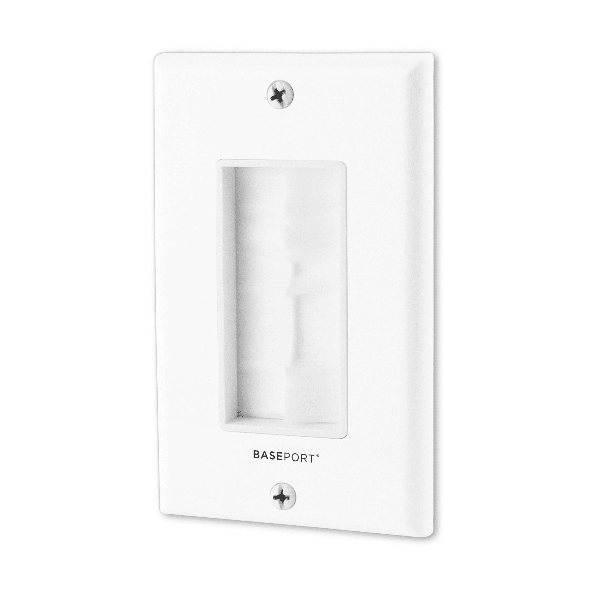 BASEPORT Brush Wall Plate Cable Pass Through, Brush Plate for In Wall Cable Management, 1 Pack