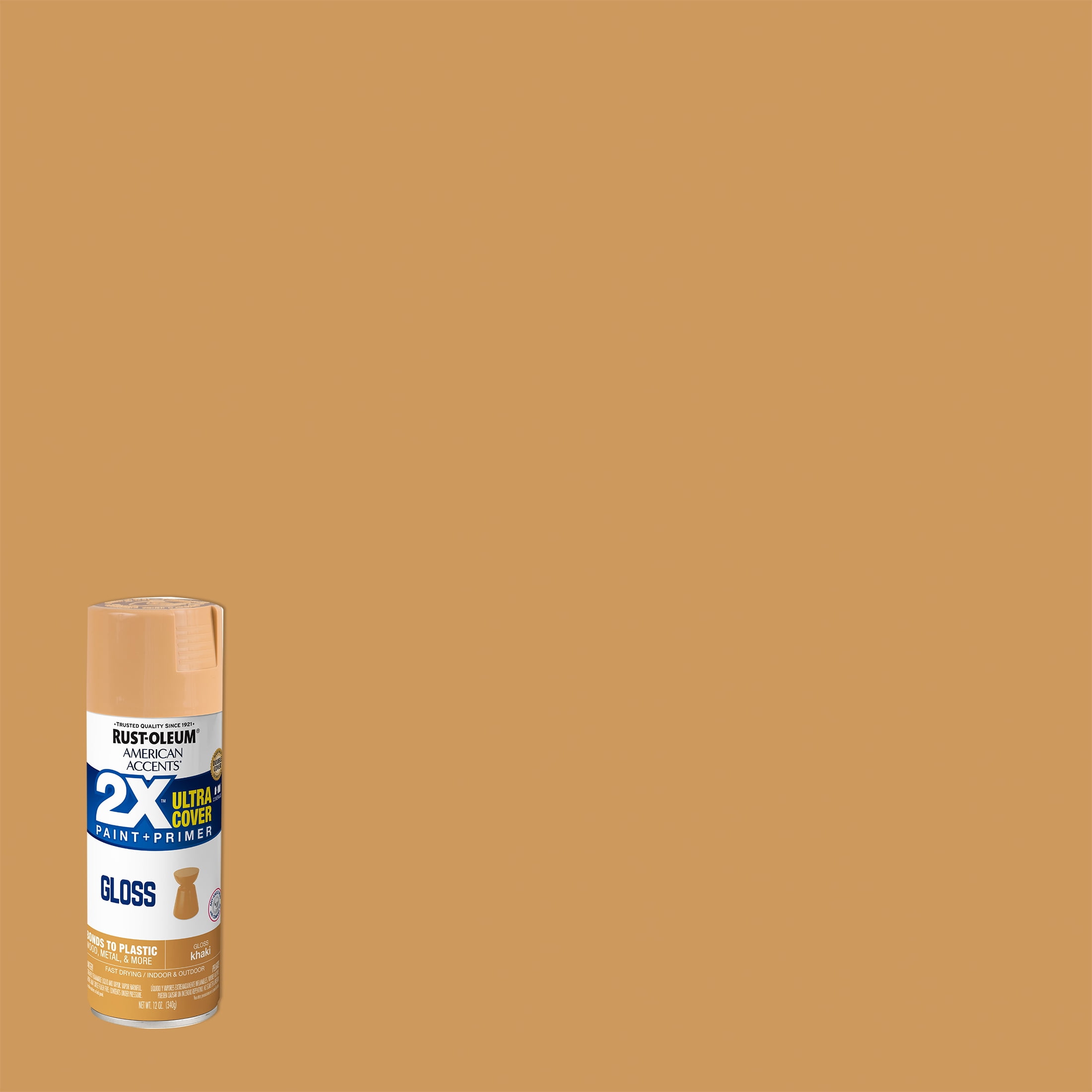 Khaki, Rust-Oleum American Accents 2X Ultra Cover Gloss Spray Paint- 12 oz