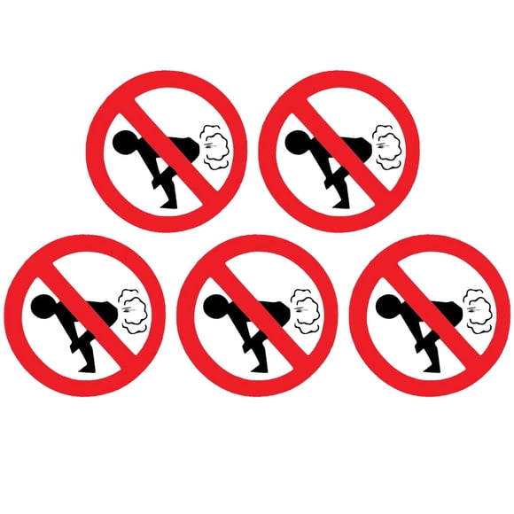5Pcs Car Decal No Farting Notice Sticker Window Decoration Car Warning Sign