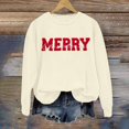 thumbnail image 5 of Chandails d'Automne pour Femmes Chic Joyeux Noël Chandails pour Femmes Joyeux et Chandail à Lettres Imprimées Chandails à Enfiler Hauts Décontractés Chandails à Col Rond, 5 of 5
