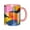 Pink, variant on Blue Green Square Ceramic Pattern Coffee Mug Fun Custom Ceramic Mugs 11oz Green