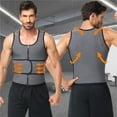 thumbnail image 4 of Kiwi Rata Men Sauna Suit Workout Waist Trainer Sweat Vest with Zipper and Adjustable Waist Trimmer Belt, 4 of 7