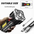thumbnail image 3 of Torche LED Ultra Puissante, Lampe de Poche LED Rechargeable, Lampe de Poche Réglable et Zoomable pour Camping Randonnée Urgence-Argent, 3 of 4