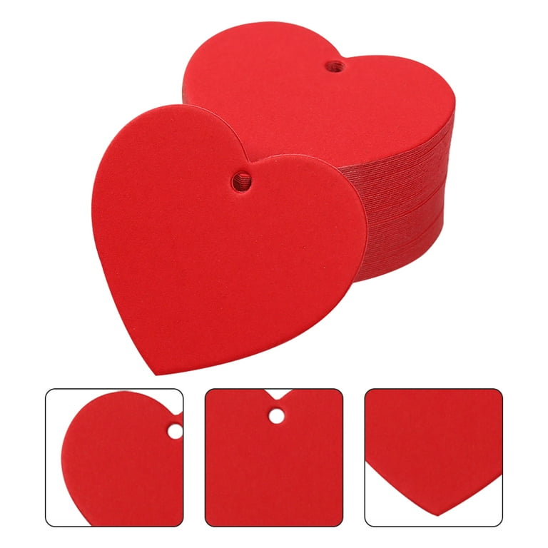 300pcs Heart Shaped Paper Tags Hanging Craft Tags Valentines Day Gift Tags Blank Paper Tags