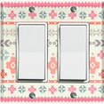 thumbnail image 1 of Metal Light Switch Plate Outlet Cover Pink Ethnic Aztec Tribal Pattern Beige SFR053, 1 of 13