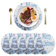 thumbnail image 5 of Ryvnso Christmas Tree Snowflake Round Plate Mats Dining Table Placemat Set of 4 for Holiday Decoration, 5 of 7