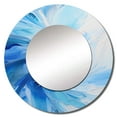 thumbnail image 2 of Designart "Swirling Blue Wave Spiral" Abstract Spirals Blue Large Round Mirror - Round Office Mirror Wall Decor - Modern Round Printed Mirror - 29" x 29", 2 of 6