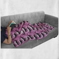 thumbnail image 5 of Whale Soft Flannel Fleece Throw Blanket, Narwhal Mammal Ocean Animal Open Sea Abstract Depiction Illustration, Cozy Plush for Indoor and Outdoor Use, 50" x 60", Pink and Charcoal Grey, by Ambesonne, 5 of 5