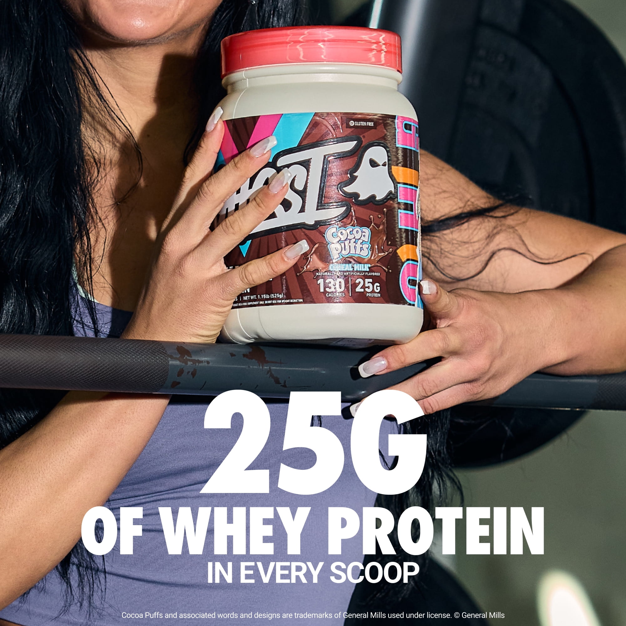 GHOST Whey Protein Powder, 25g Protein, Cocoa Puffs, 1.15 lb, 15 Servings