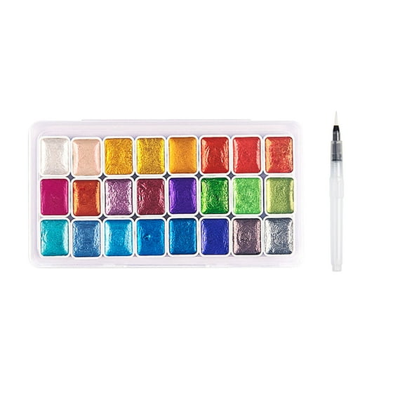 Bwiyojiz Apartment Decor Home 2012/20/24/60 Colors Watercolor Painting Set 20 Color Pearl Solid Pigment Coloring 5ML, Gifts for Friend