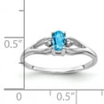 thumbnail image 2 of Primal Gold 14 Karat White Gold 5x3mm Oval Blue Topaz and Diamond Ring, 2 of 4