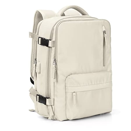 VGCUB Grand Sac à Dos de Voyage de Travail d'Affaires Approuvé pour Ordinateur Portable 17 Pouces pour Femmes Hommes avec Compartiment pour Ordinateur Portable Mochila de Viaje, Beige