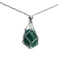 thumbnail image 1 of Collar de piedra natural para mujer Sonducket con colgante único de cadena verde, 1 of 6