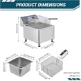 thumbnail image 3 of Royalbelle 11L Stainless Steel Electric Deep Fryer with Baskets, 304 Liner, 3 of 7