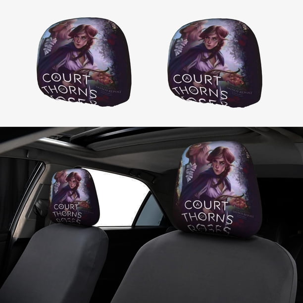 Acotar Funda Protectora Universal para Reposacabezas de Coche, Funda Elástica para Reposacabezas de Asiento de Auto, Funda de Tela Antipolvo, Accesorios de Interior 2 Piezas