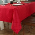 thumbnail image 2 of SASTYBALE Christmas Tablecloths Rectangular, Jacquard Xmas Table Cloth with Geometric Patterns, Washable Spillproof Table Cover for Parties Winter Holiday Decor (Rectangle, 52" x 70", Red), 2 of 6