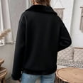 thumbnail image 6 of Sorvello Women's Single Breasted Sherpa Jacket Notch Lapel Fleece Lined Coat Button Front Winter Warm American Style Vintage Outerwear Top for Women Black L, 6 of 7
