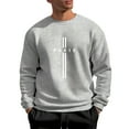 thumbnail image 2 of PARIS Men's Letter Printed Round Neck Long Sleeve Sweatshirt, Casual Sports Pullover for Gym, Street Fashion and Everyday Comfort Wear,Light Gray,M, 2 of 5