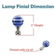 thumbnail image 3 of Aspen Creative 24013-12, 2 Pack Blue & White Glass Ball Lamp Finial in Nickel Finish, 2" Tall, 3 of 6