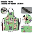 thumbnail image 3 of Cartoon Cute French Bulldog Kitchen Apron with 2 Pockets Adjustable waterproof Cooking Aprons for Women Men Chef, 3 of 7