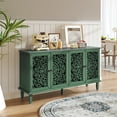 thumbnail image 5 of Aukfa 60" Antique Buffet Cabinet with Floral Carved Doors, Solid Wood Sideboard TV Stand for Kitchen Dining Living Room,Green, 5 of 8