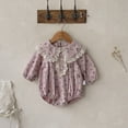 thumbnail image 2 of Summer Rompers For Girls Long Sleeve Floral Lace Spring Ruffles Romper Dress Pink Infant To Big Kid 18-24M, 2 of 4