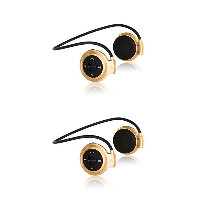 Moyic 503 Auriculares inalámbricos Auriculares deportivos Carga USB Compatible con Bluetooth 4.0 Auriculares Auriculares Reproductor de música Mp3 oro 2piezas