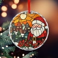 thumbnail image 5 of Red Santa Claus with A White Beard Crystal Glass Christmas Ornament Holiday Present Ideas Christmas Village House Christmas Decorative Hanging Ornaments, 5 of 8