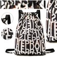 thumbnail image 3 of Mochila Plegable para Mujer Mochila Deportiva Con Cordón Impermeable (letra Negra), 3 of 9