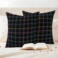 thumbnail image 3 of Colorful Plaid Pillow Covers 2 Pack Yellow Pink Blue Green Purple Plaid Black Pillowcase Waterproof Outdoor Throw Pillow Cover for Patio Garden Square Cushion 24”x24”, 3 of 9
