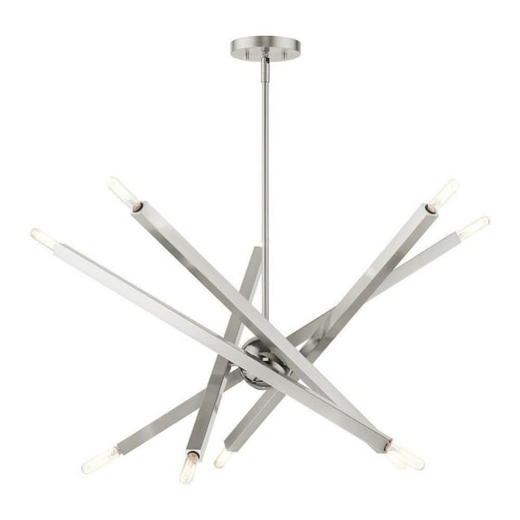Modern Ten Light Chandelier-Brushed Nickel Finish Bailey Street Home 218-Bel-4363178