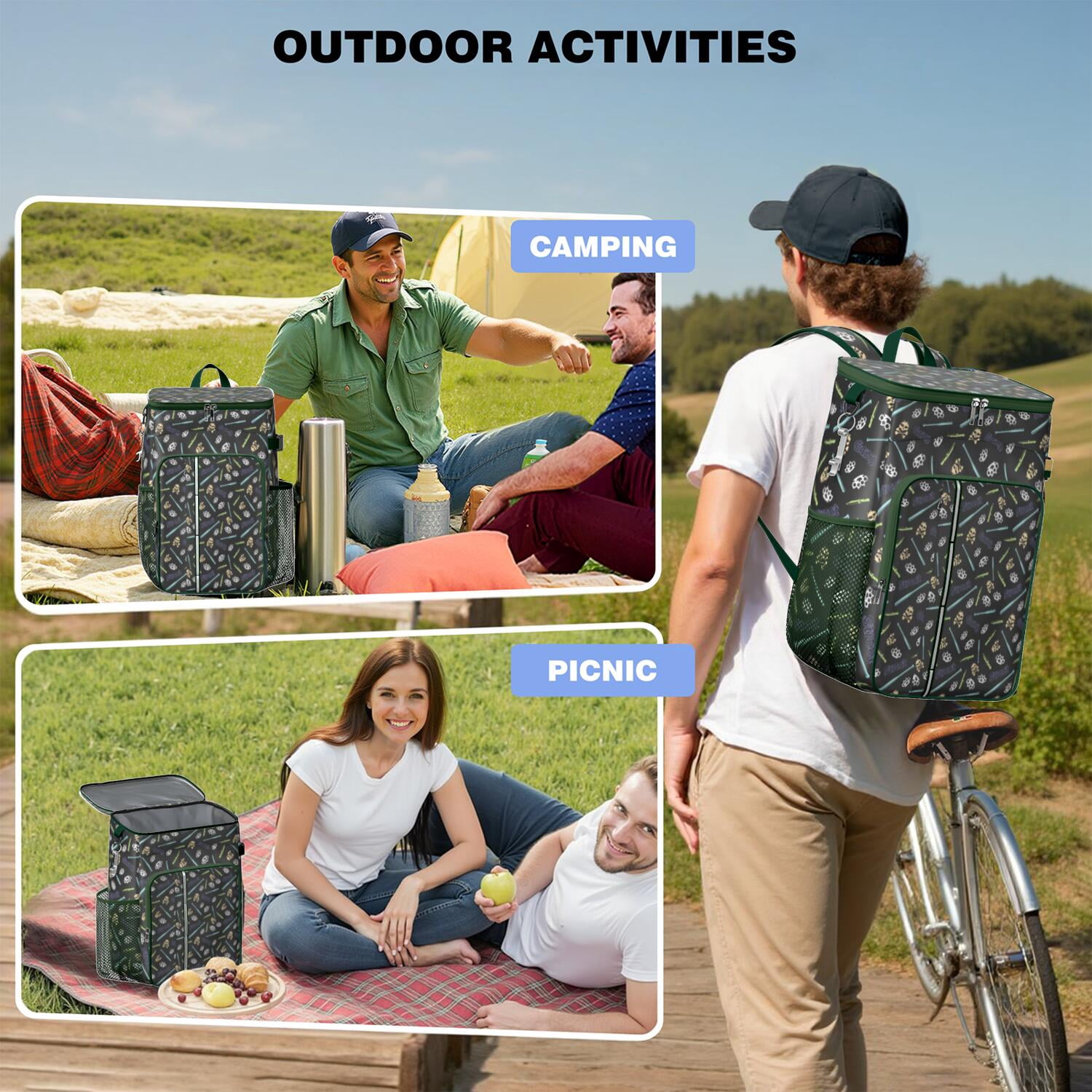 Soft Cooler Bag for Baseball, Football, Soccer - Insulated Backpack Cooler with Long-Lasting Cold Retention for Games, Teams, Athletes