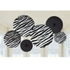 Zebra Print Party Supplies Paper Fan Decorations 6ct.