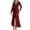 Wine, variant on ClodeEU Women's Long Formal Dresses ,Sparkly V-Neck Long Sleeve Dress with Back Zipper Evening Gowns Wine,Womens Plus M