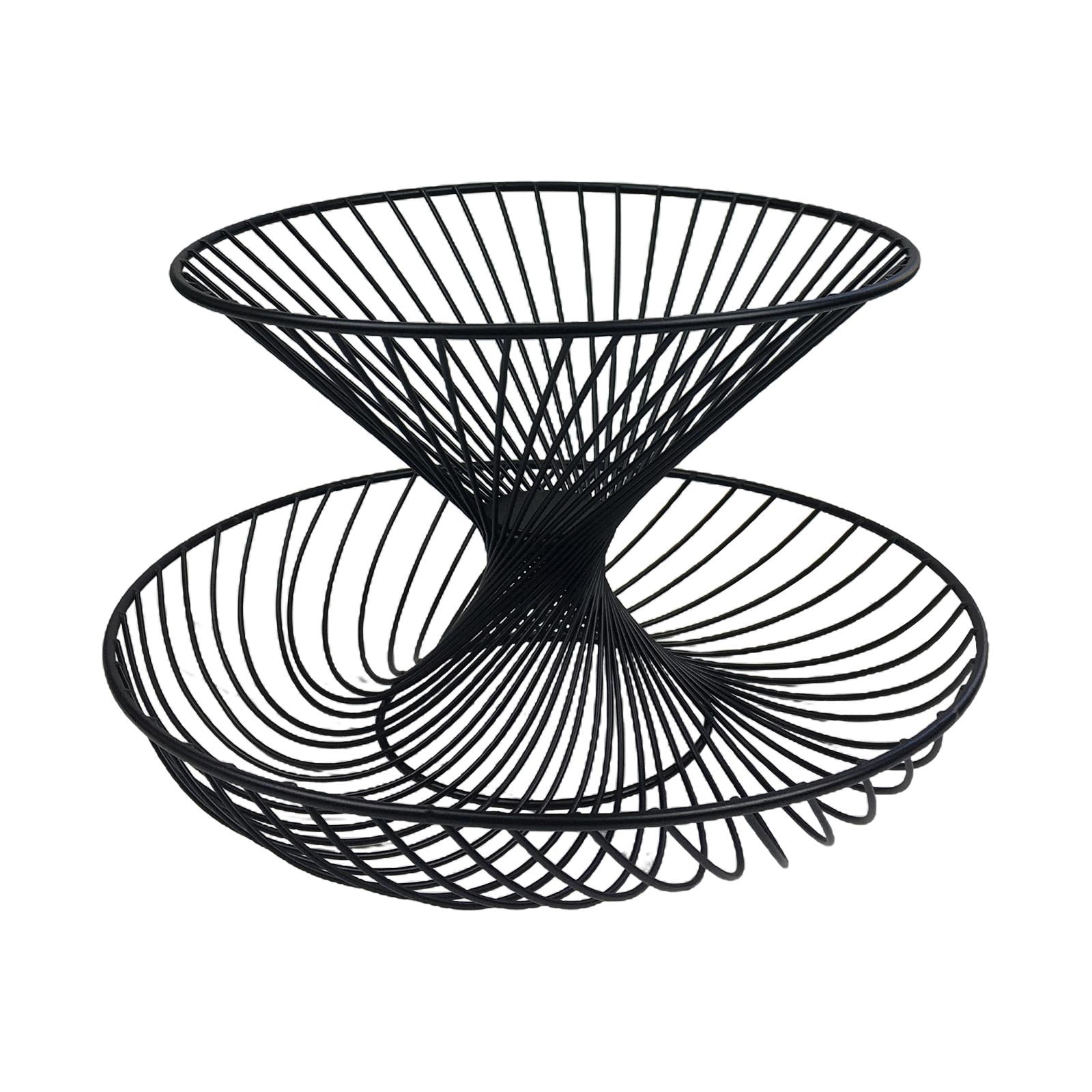 2Tier Fruit Basket Vegetable Holder Plate Kitchen Counter Storage Rack