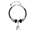 thumbnail image 2 of Delight Jewelry Silvertone Gymnast Balance Beam Sister Celtic Knot Leather Bead Bracelet, 7"+2" Extender, 2 of 4