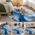 thumbnail image 5 of Round Rugs 3.3Ft, Blue Marble Round Area Rug Washable Indoor Throw Carpet, Modern Abstract Ink Painting Art Soft Non Slip Circle Rug for Laundry Room Patio Home Decor Aesthetic, 5 of 8