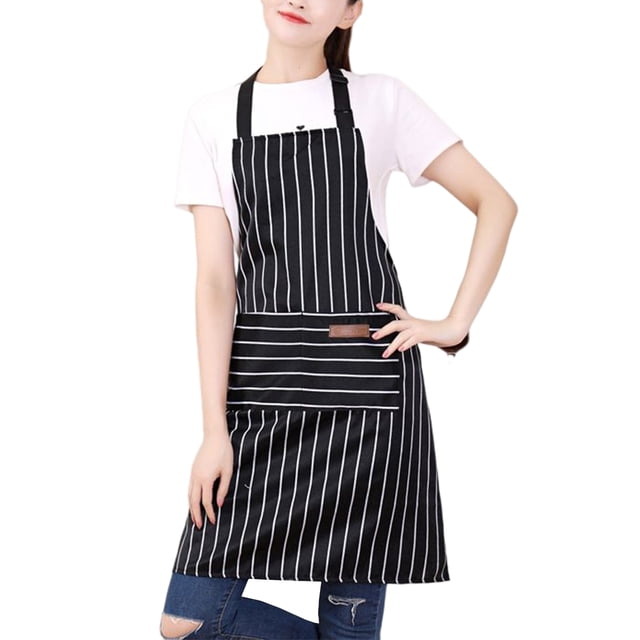 Naiovety Delantal de cocina, delantales de cocina suaves, tela ligera para la cintura, pintura para hornear, tareas domésticas, limpieza, lavado, Cocina y Comedor Raya negra Naiovety HA080275-01